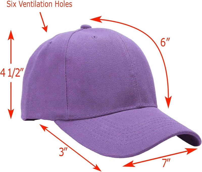 Falari Wholesale Bulk Lot 12-Pack Baseball Cap Adjustable Size Plain Blank Solid Color - Image 2